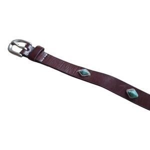 Target Brown Belt with Silver Buckle and Green Details